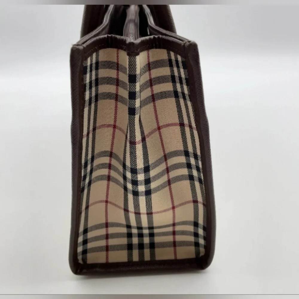 SALE! Authentic Burberry Nova Check Leather Beige/Brown Handbag W/DB - Picture 8 of 14